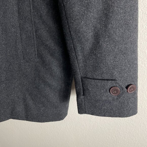 Gap Womens Plus XXL Gray Duffle Coat Hood & Toggle Closure Wool Blend Peacoat - Picture 9 of 10